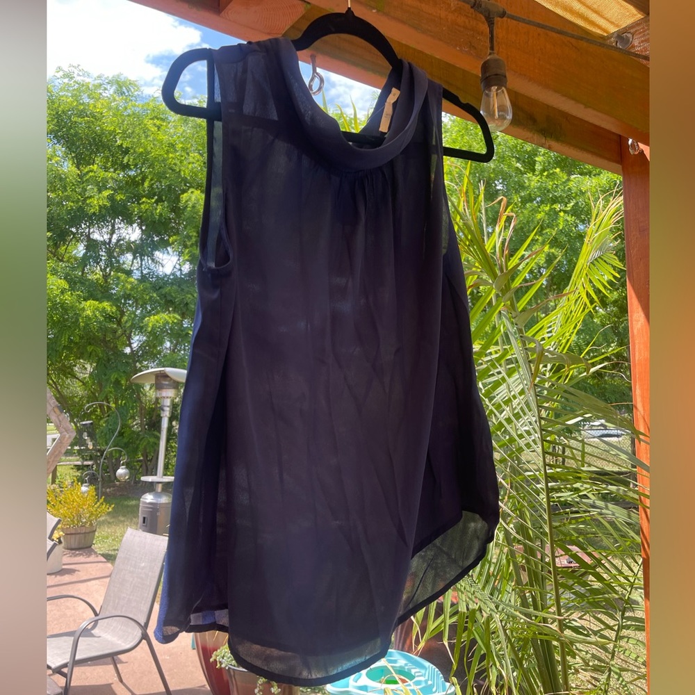 Navy blue sheer blouse!